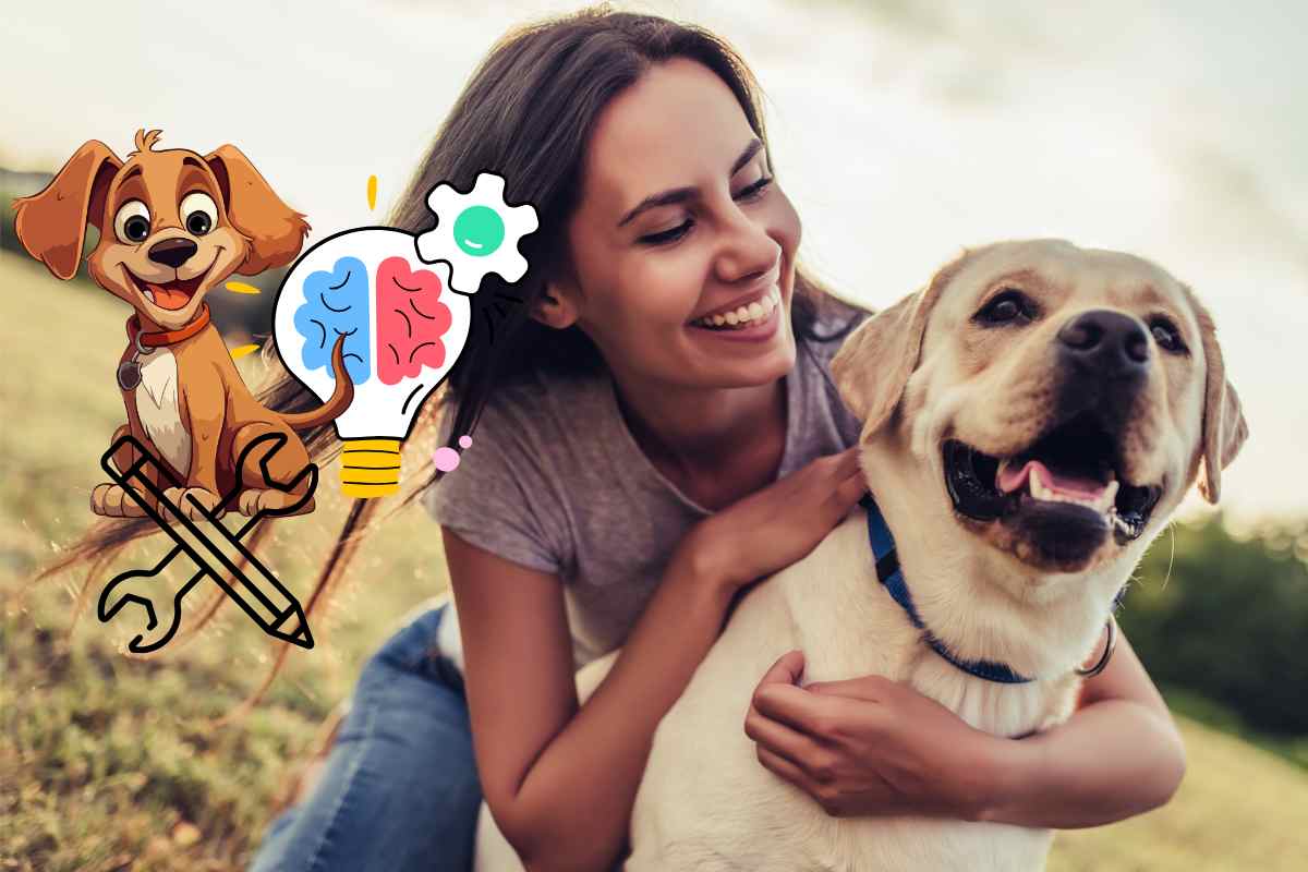 donna abbraccia il cane e scopre i talenti del quattro zampe per essere un padrone migliore