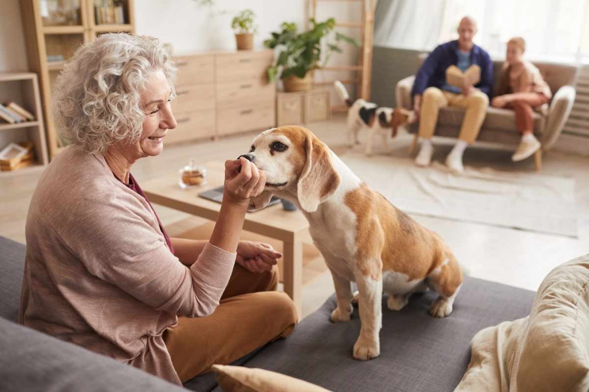 Donna anziana con cane