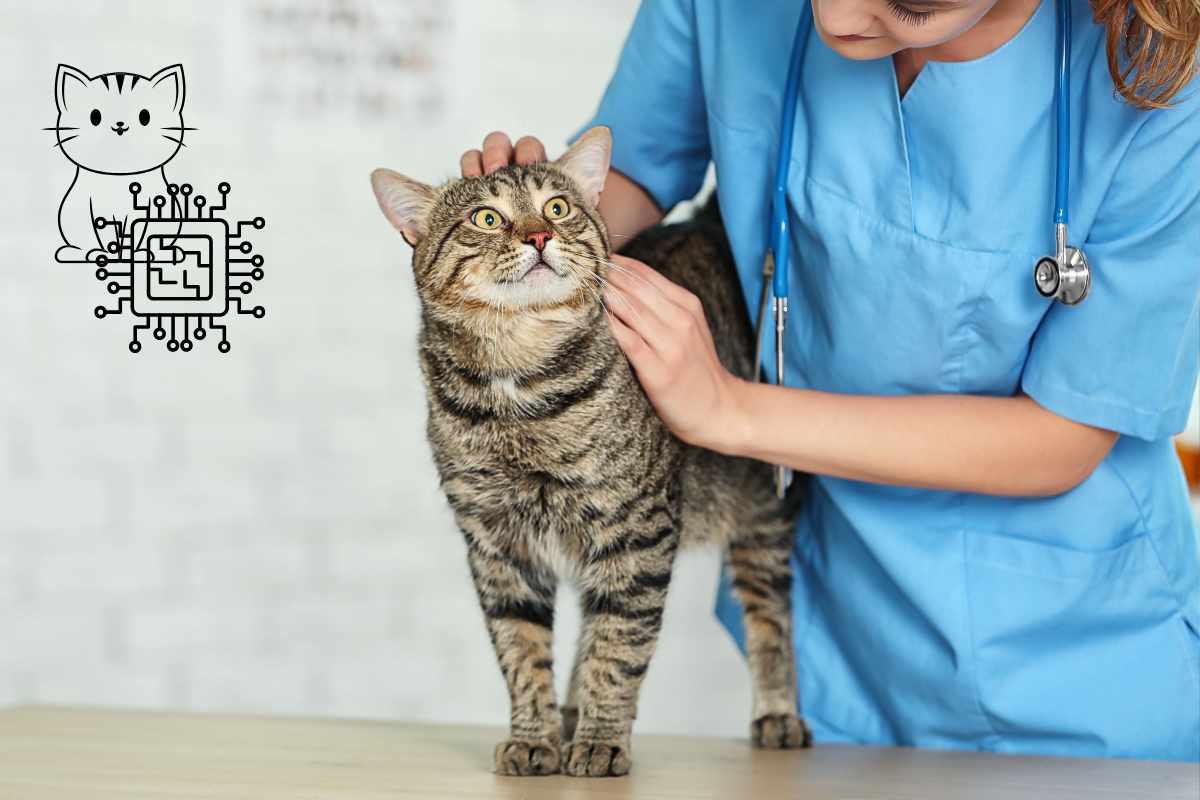 gatto dal veterinario per il microchip